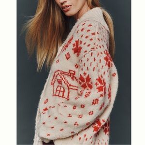 Anthropologie Collared Cardigan Sweater Moon River NEW Medium Cream House